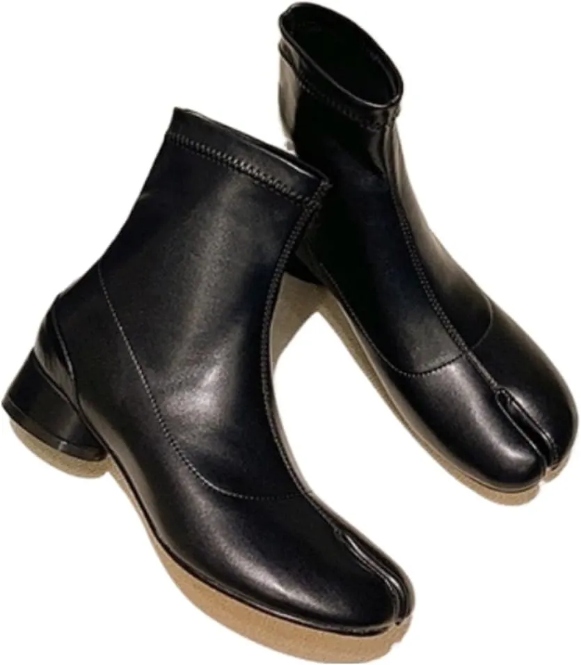 Tabi Boots Split Toe Shoes with Kitten Heels Women Chunky Non Slip Breathable Booties Y2K Kawaii Fashion Elegant Dressy Streetwear Parties Spring Summer Fall Outdoors Gifts for Daughter Back to School