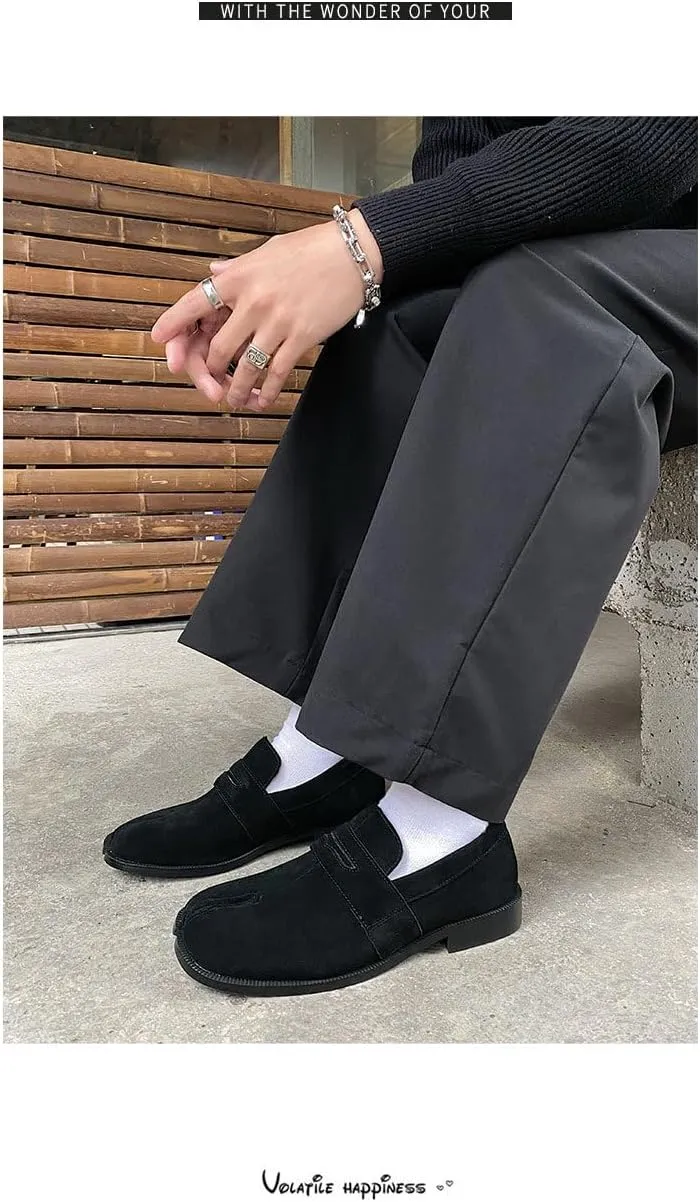 Tabi Shoes for Men Women Split Toe Leather Loafers Alternative Non Slip Breathable Boots Corporate Goth Rave Grunge Cute Kawaii Fashion Trendy Elegant Dressy Pumps Office Business Summer Fall Outdoors