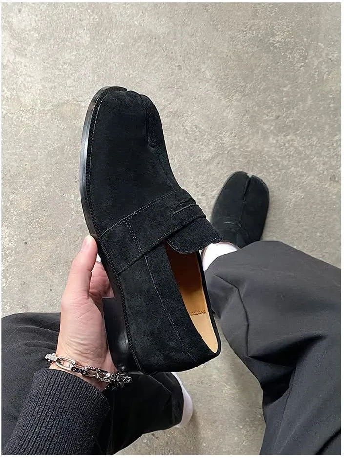 Tabi Shoes for Men Women Split Toe Leather Loafers Alternative Non Slip Breathable Boots Corporate Goth Rave Grunge Cute Kawaii Fashion Trendy Elegant Dressy Pumps Office Business Summer Fall Outdoors