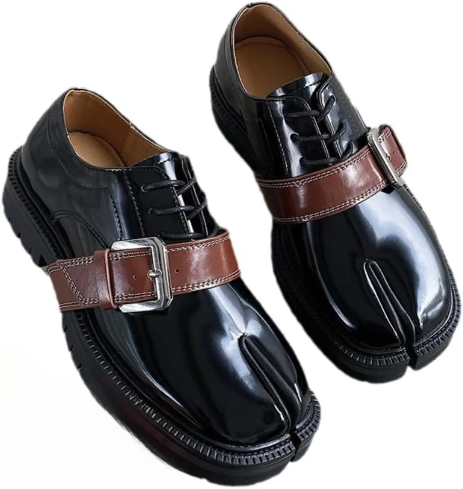 Tabi Shoes for Men Women Split Toe Loafers Leather Platform Alternative Non Slip Breathable Boots Corporate Goth Rave Grunge Cute Kawaii Fashion Trendy Elegant Dressy Pumps Office Summer Fall Outdoors