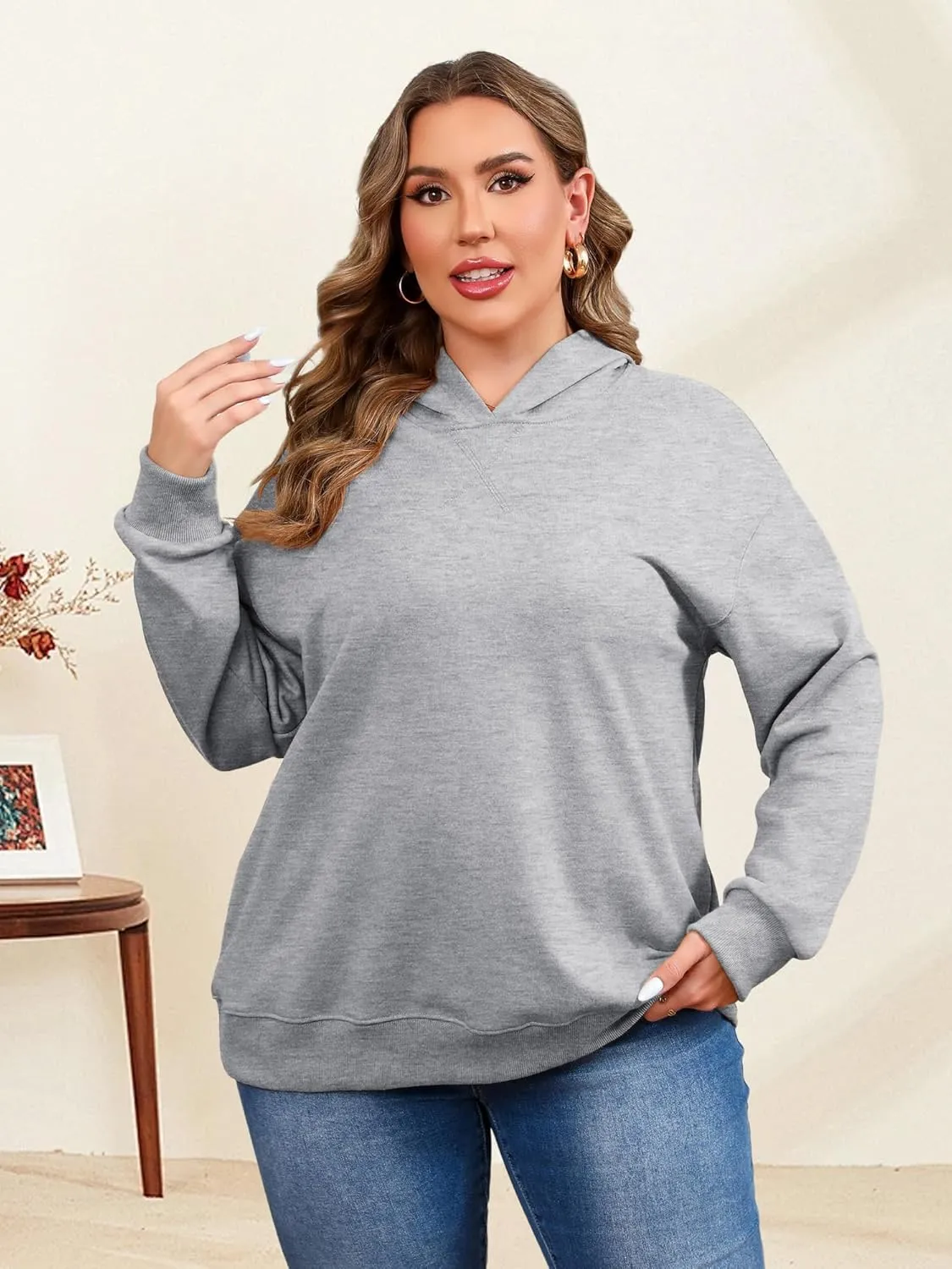 TAKEYAL Plus Size Sweatshirts for Women Pockets Half Zip Pullover Long Sleeve Oversized Drop Shoulder Y2K Clothes