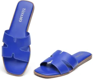 Tanamo Women's Slide Sandals, Comfortable Flats Summer Dressy Casual Beach Open Toe Shoes 2024