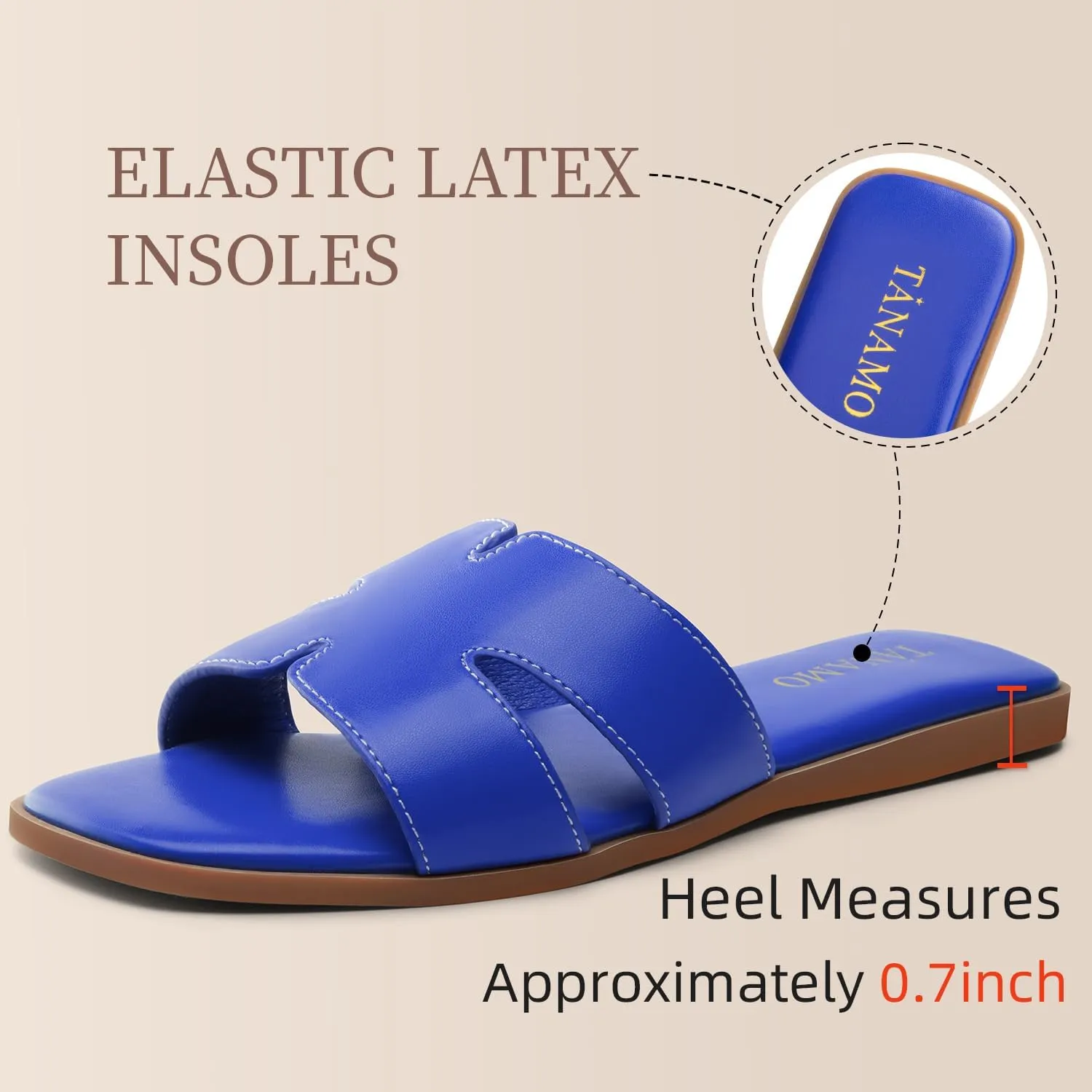 Tanamo Women's Slide Sandals, Comfortable Flats Summer Dressy Casual Beach Open Toe Shoes 2024