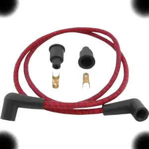 TM NEXDYNAMI Universal Braided Spark Plug Compatible with Drag Specialties WireRed/Black