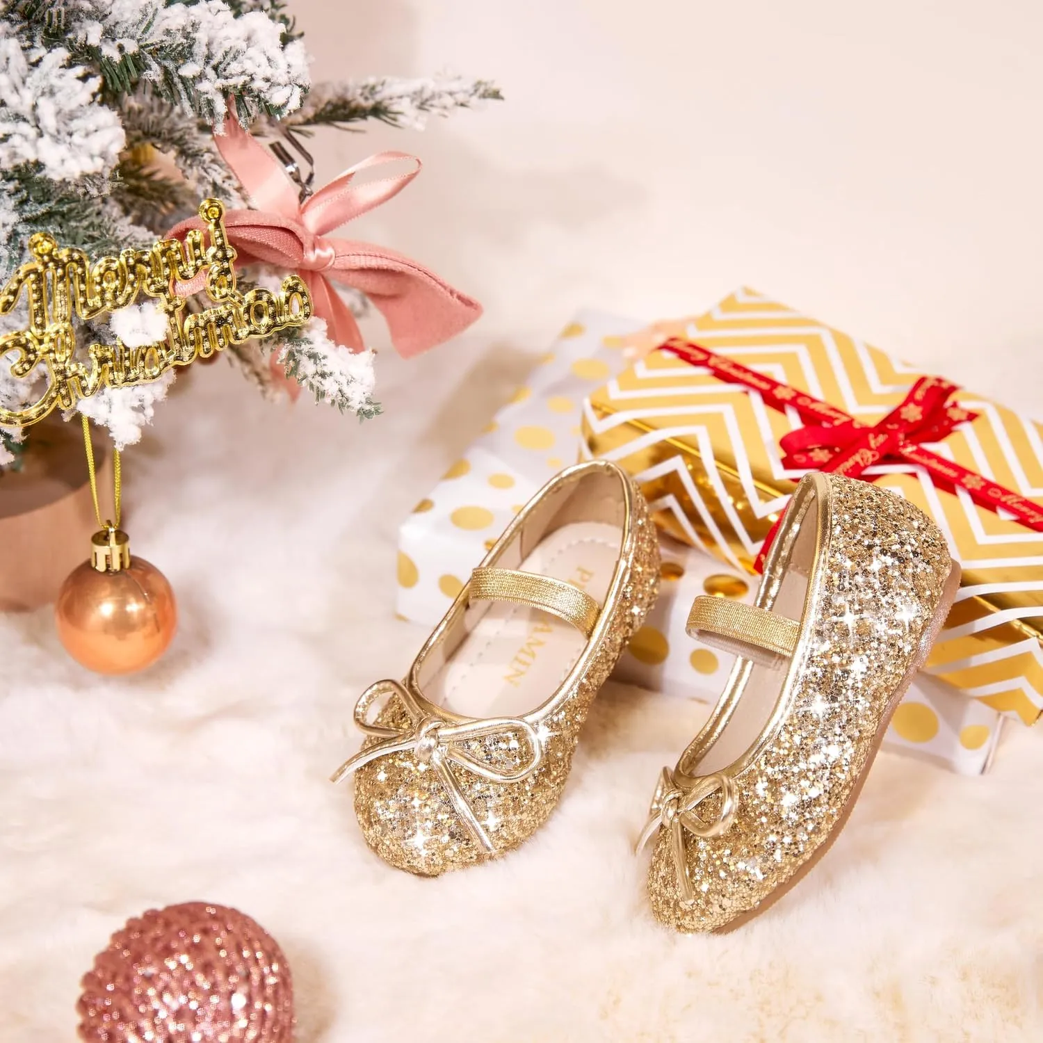 Toddler Flower Girl Dress Shoes - Little Girl Ballet Flats Wedding Party