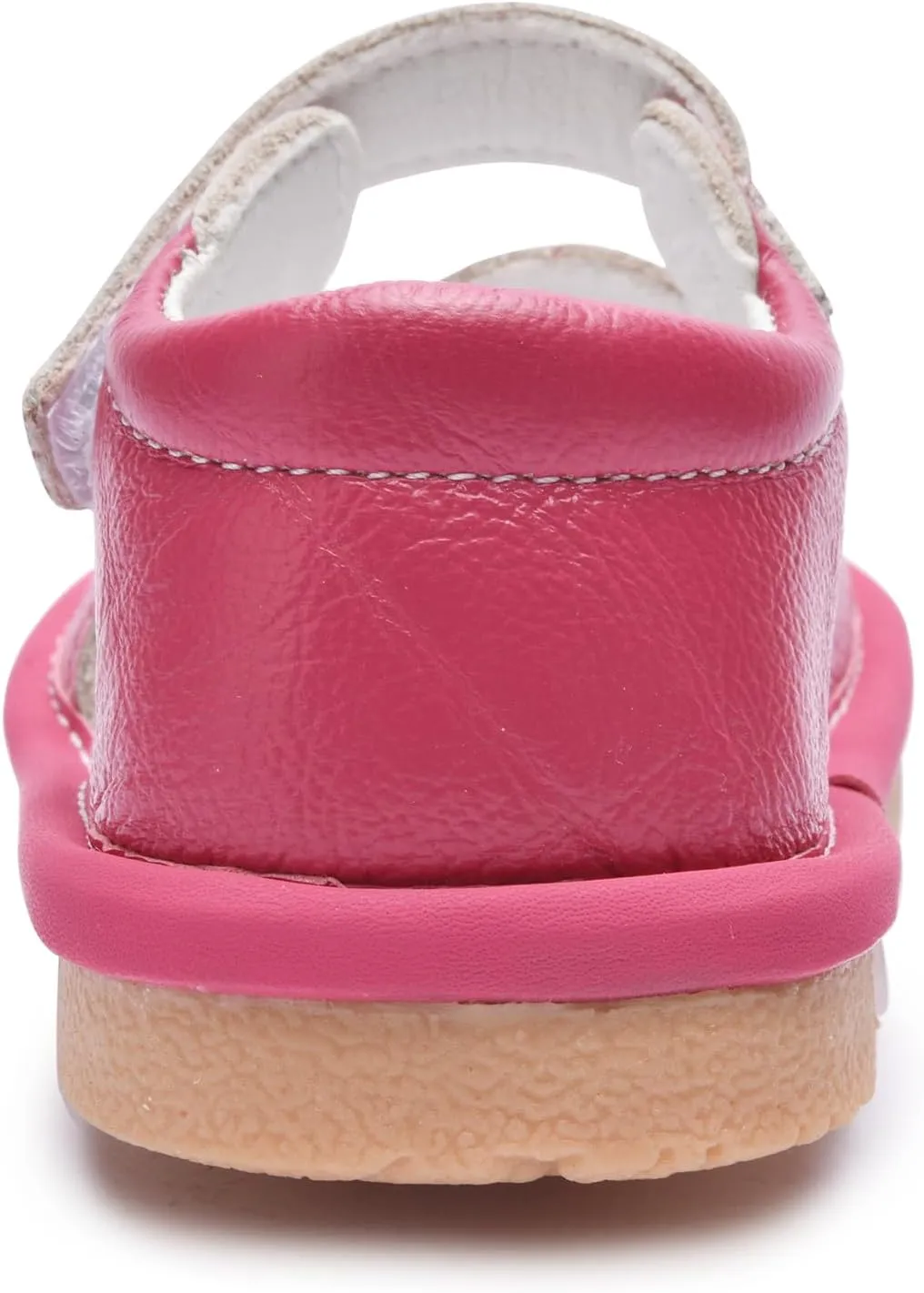 Toddler Girls Squeaky Shoes Flower Punch Baby Mary Jane Flats Sandals (Removable Squeakers)