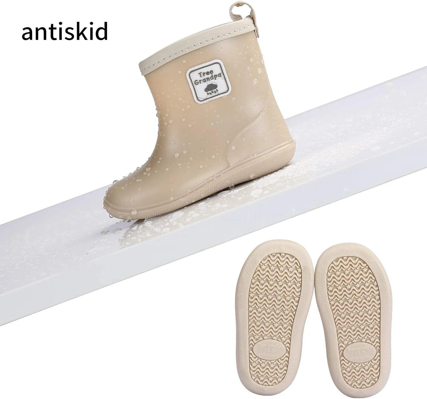 Toddler Kids Rain Boots for Boys Girls Easy-on Lightweight Waterproof Rainboots Baby