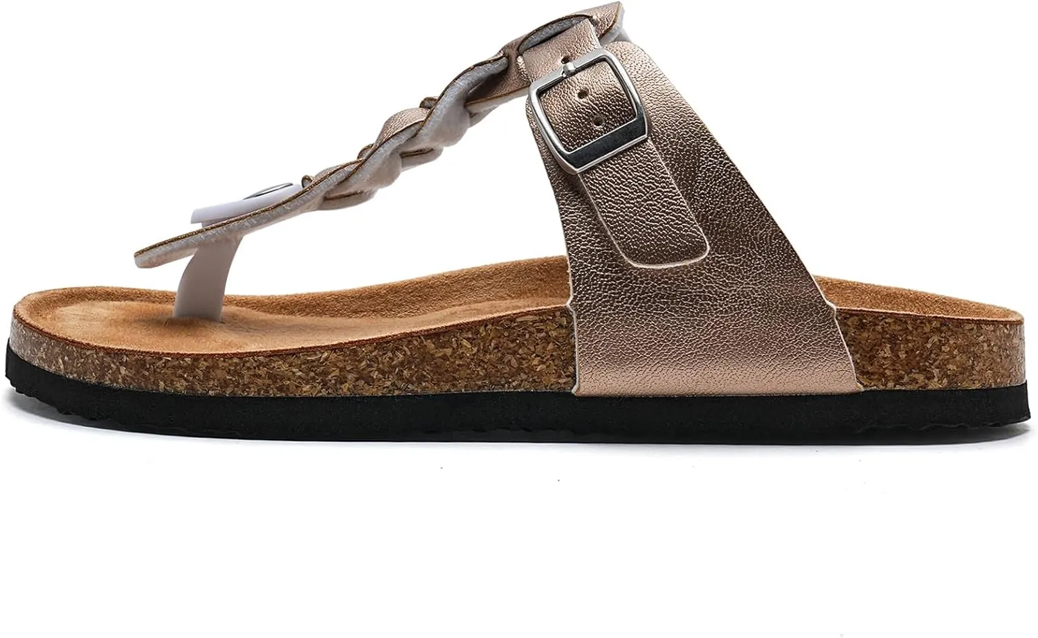 Torotto Boys Girls Cork Footbed Sandals Kids Flip Flops with Adjustable Braided Straps (Toddler/Little Kid/Big Kid)