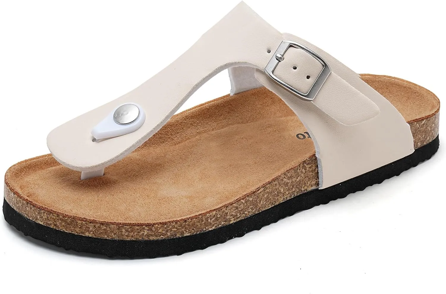 Torotto Boys Girls Glitter Slide Sandals Kids Flip Flops Cork Slipper with Adjustable Straps (Toddler/Little Kid/Big Kid)