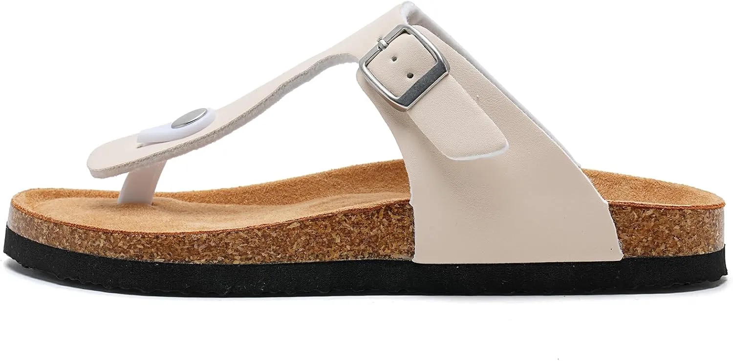Torotto Boys Girls Glitter Slide Sandals Kids Flip Flops Cork Slipper with Adjustable Straps (Toddler/Little Kid/Big Kid)