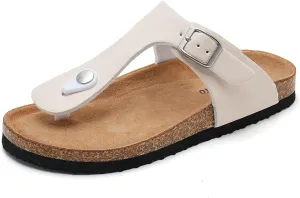 Torotto Boys Girls Glitter Slide Sandals Kids Flip Flops Cork Slipper with Adjustable Straps (Toddler/Little Kid/Big Kid)