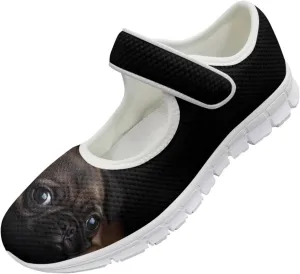 UNICEU Women's Mesh Flat Shoes Casual Low Top Mary Jane Shoes Dressy Shoes Anti Slip Breathable Athletic Shoes Comfortable Footwear