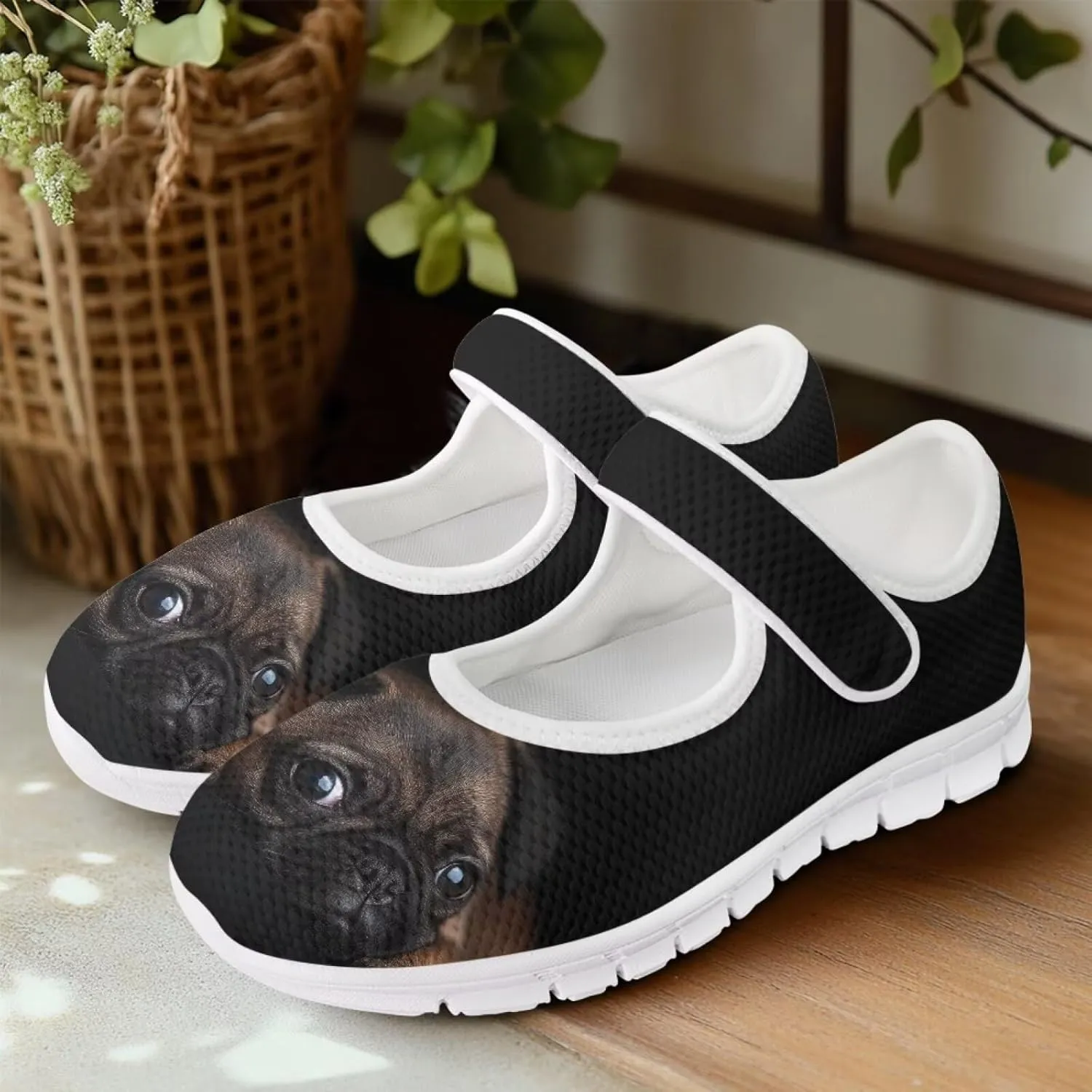 UNICEU Women's Mesh Flat Shoes Casual Low Top Mary Jane Shoes Dressy Shoes Anti Slip Breathable Athletic Shoes Comfortable Footwear