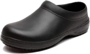Unisex Chef Shoes Non-Slip Safety Shoes Oil Water Resistant Casual Flats Beach Shoes (10/11US/44) Black