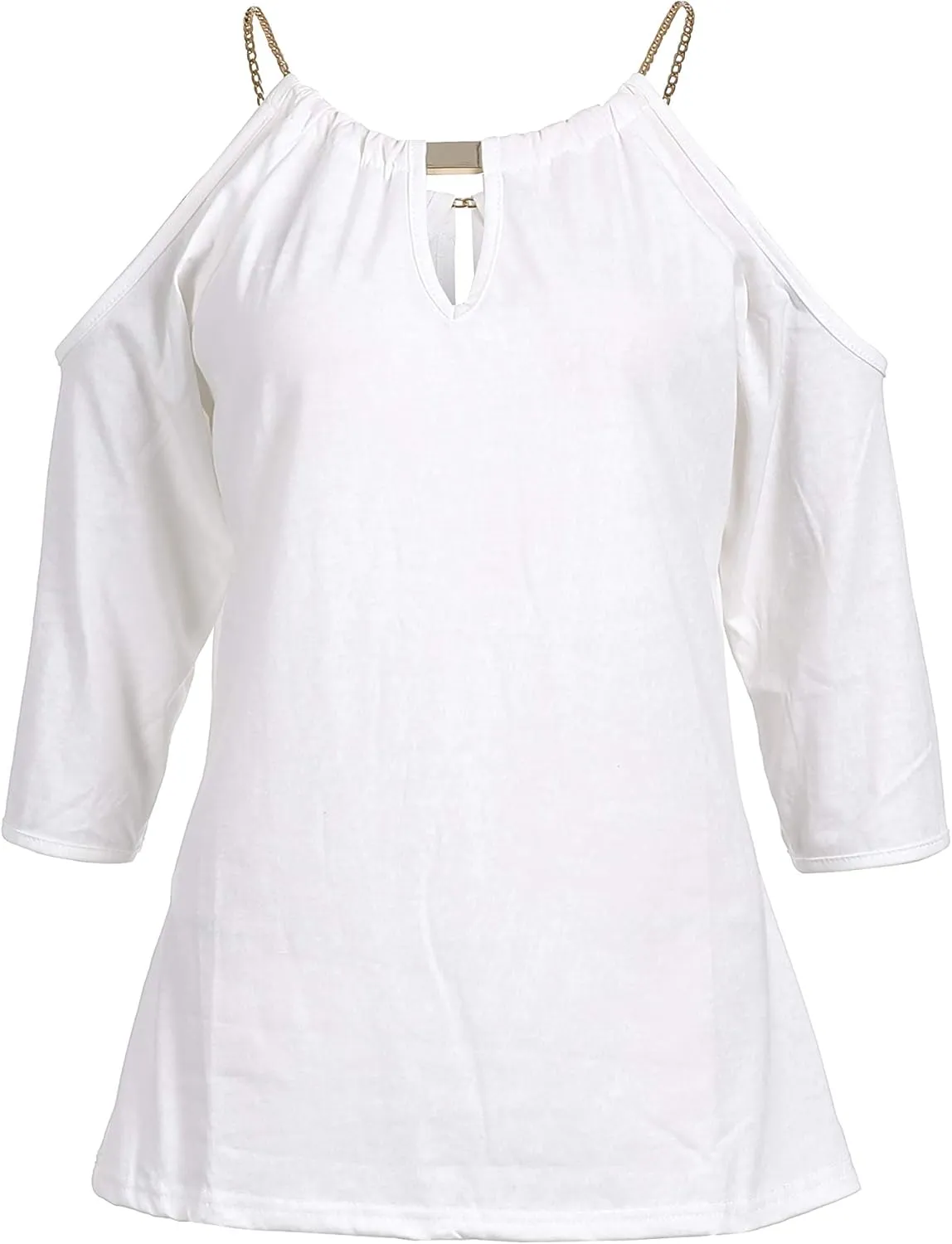USGreatgorgeous Women’s Open Cold Shoulder Slim Fit Short Sleeve Tee Shirt Casual Blouse Tops