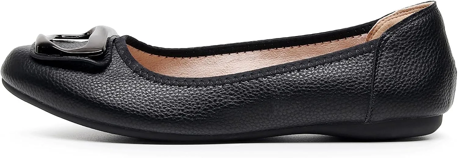 VenusCelia Women's Buckle Dance Flats Shoe