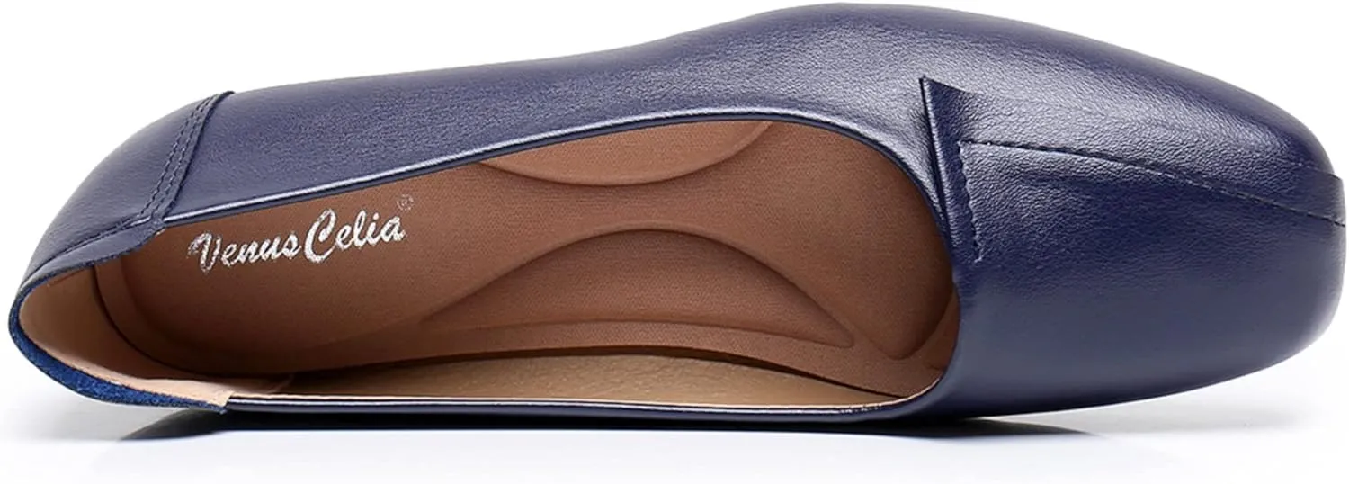 VenusCelia Women's Plain Dance Flat Shoe
