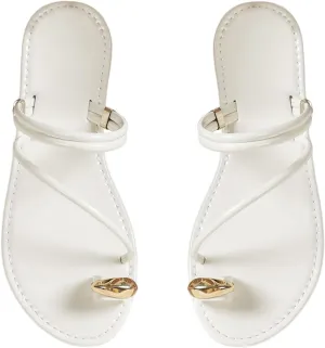 Verdusa Women's Metallic Open Toe Ring Sandals Summer Strappy Flat Sandals