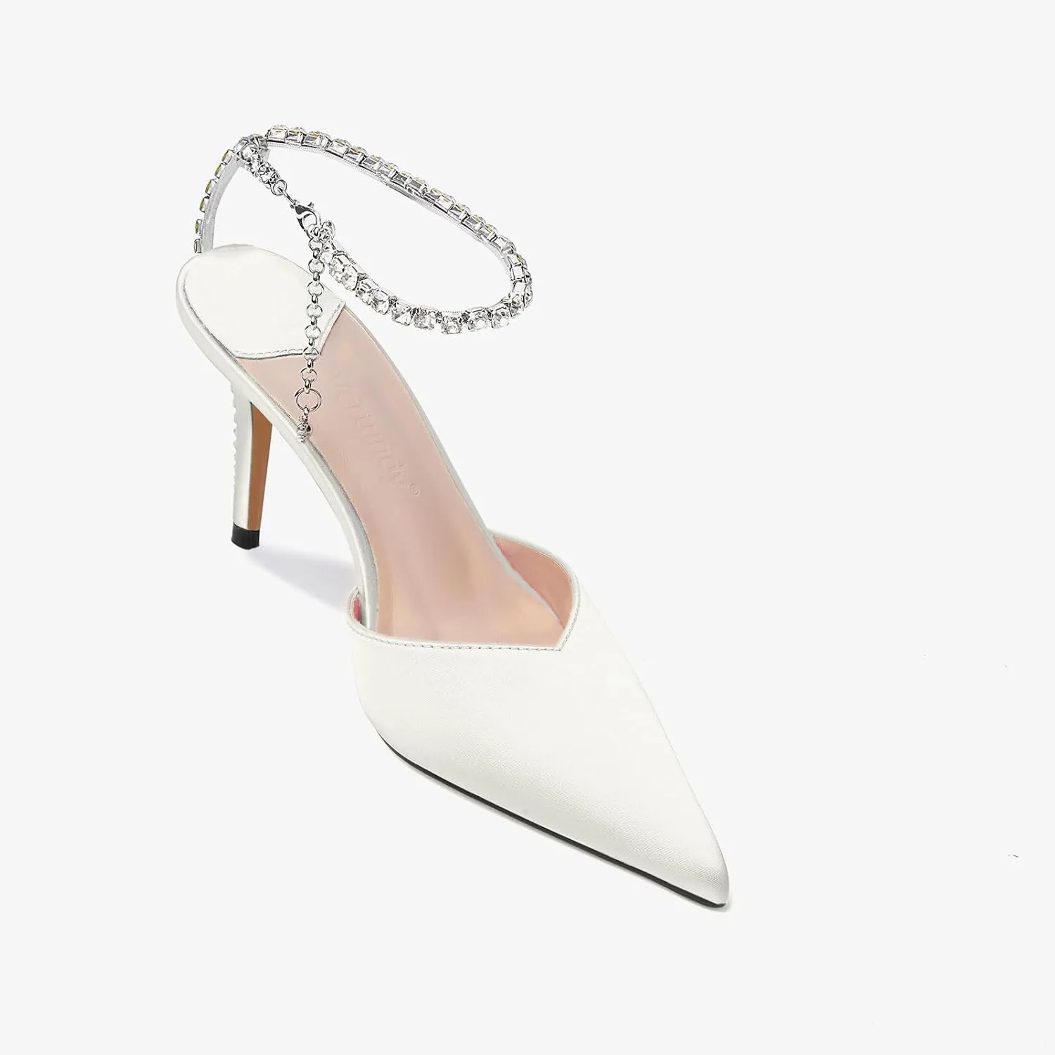 Vertundy Women's High Heel Stiletto Pumps Closed Pointed Toe Ankle Strap Fashion Strappy Sandals Comfortable Party Wedding Dressy Shoes 3.3IN