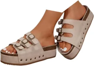 Wedges & Platform Sandals Women Orthopedic Sandals Soft Sole Non-Slip Wedge Sandals for Women Arch Support Summer Slippers Dressy Shoes Hollow Out Travel Slipper, 6, 1-black