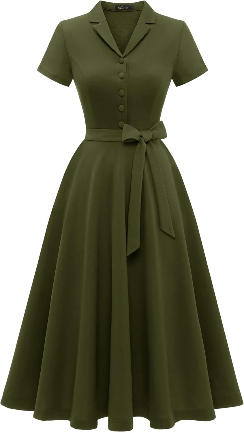 Wedtrend Women's Vintage Tea Dress, Short Sleeve Cocktail Party Dress Work Church Casual Dress