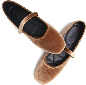 WENJIAZHIZHI Women's Ballet Flats Square Toe Comfortable Mary Jane Shoes Dressy Casual Slip-On Ballerina Working Flats Shoes