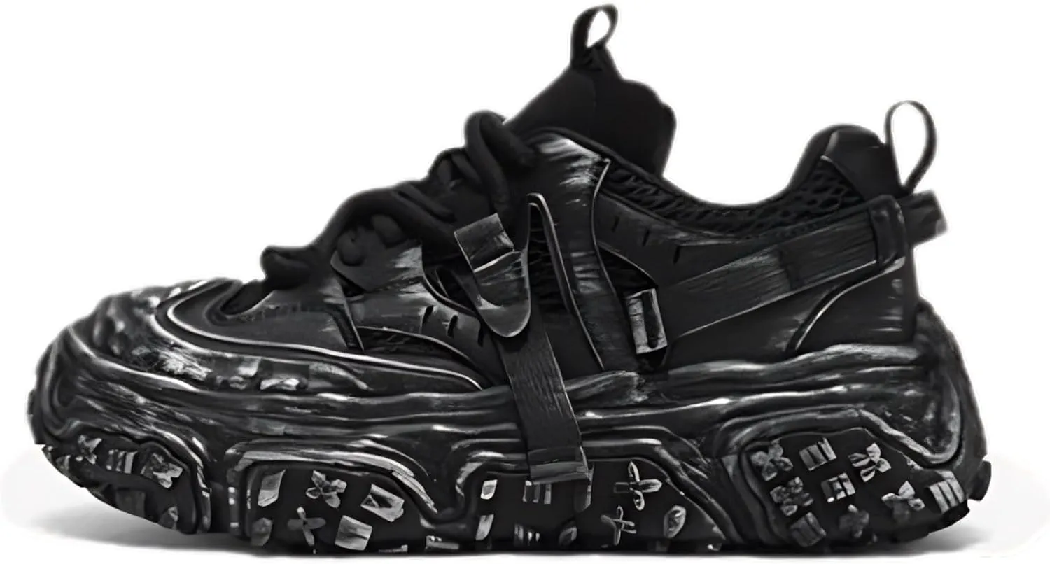 Women Chunky Platform Sneakers, Futuristic Techwear Dad Shoes, Y2K Fashion Outdoor Streetwear, Breathable Non Slip