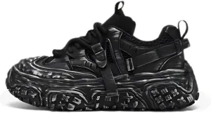 Women Chunky Platform Sneakers, Futuristic Techwear Dad Shoes, Y2K Fashion Outdoor Streetwear, Breathable Non Slip