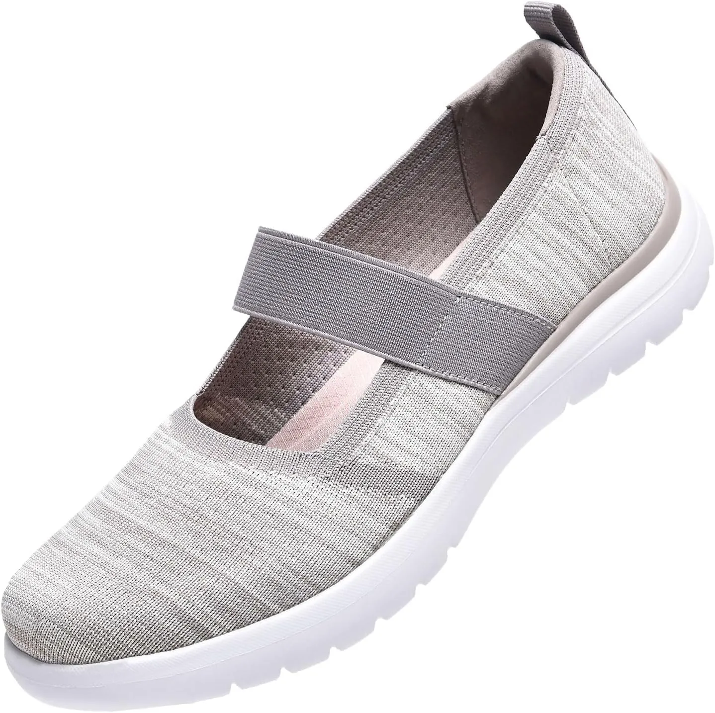 Women Mary Jane Shoes Slip On Walking Flats Comfortable Dressy Knit Washable Casual Nurse Shoe with Arch Support