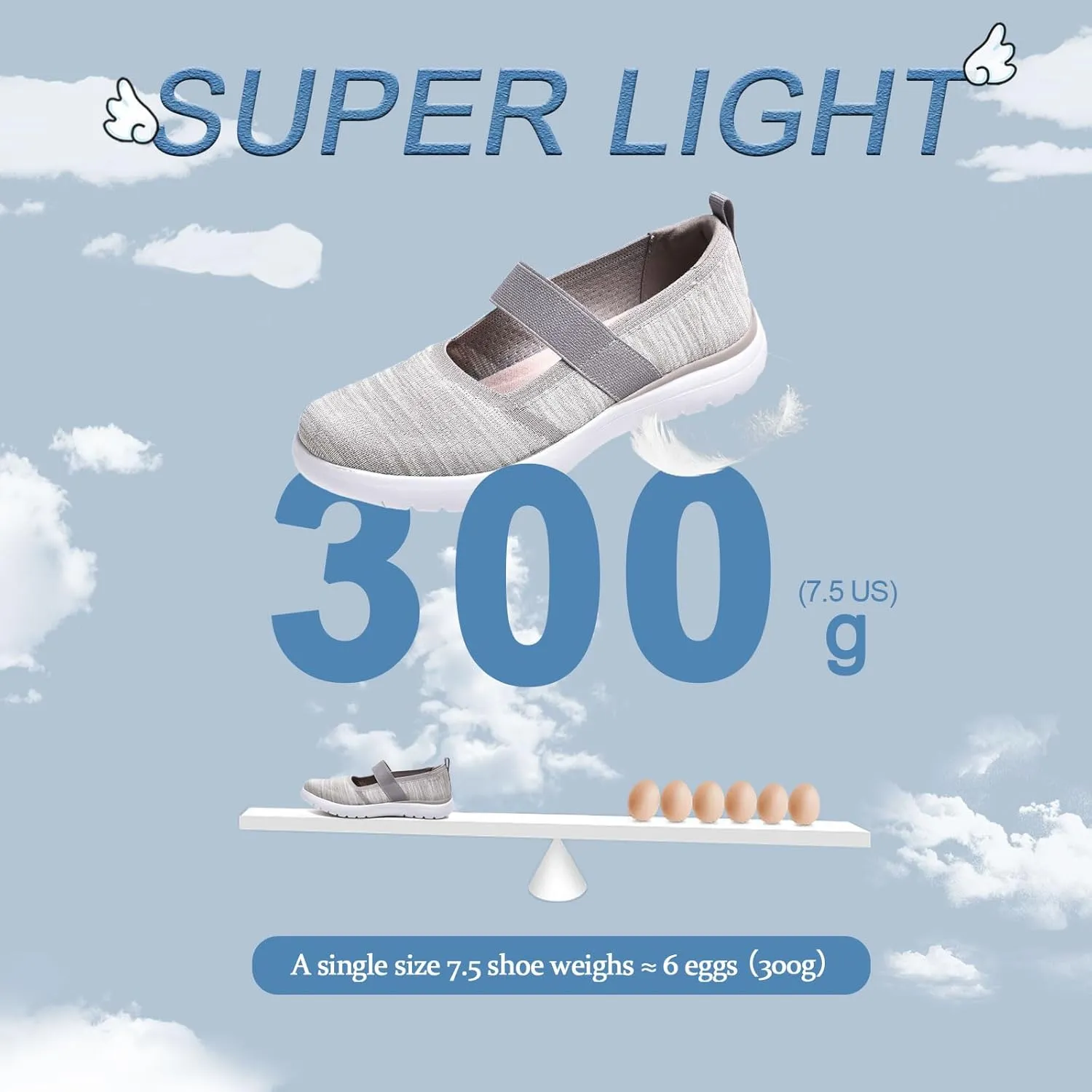 Women Mary Jane Shoes Slip On Walking Flats Comfortable Dressy Knit Washable Casual Nurse Shoe with Arch Support