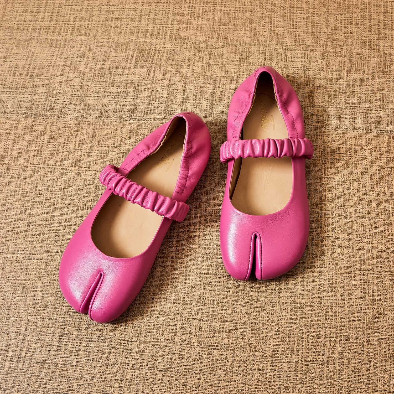Women Mary Janes Shoes Ballerina Flats Split Toes Flats Fashion Ankle Strap Walking Shoes
