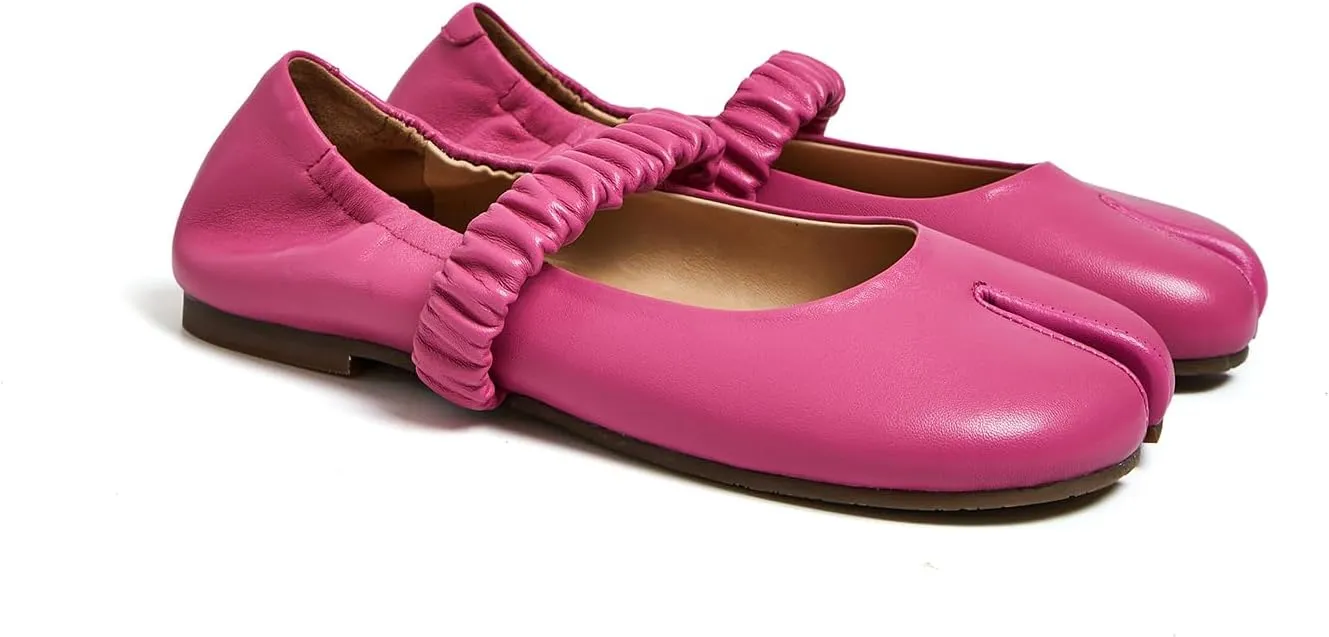 Women Mary Janes Shoes Ballerina Flats Split Toes Flats Fashion Ankle Strap Walking Shoes