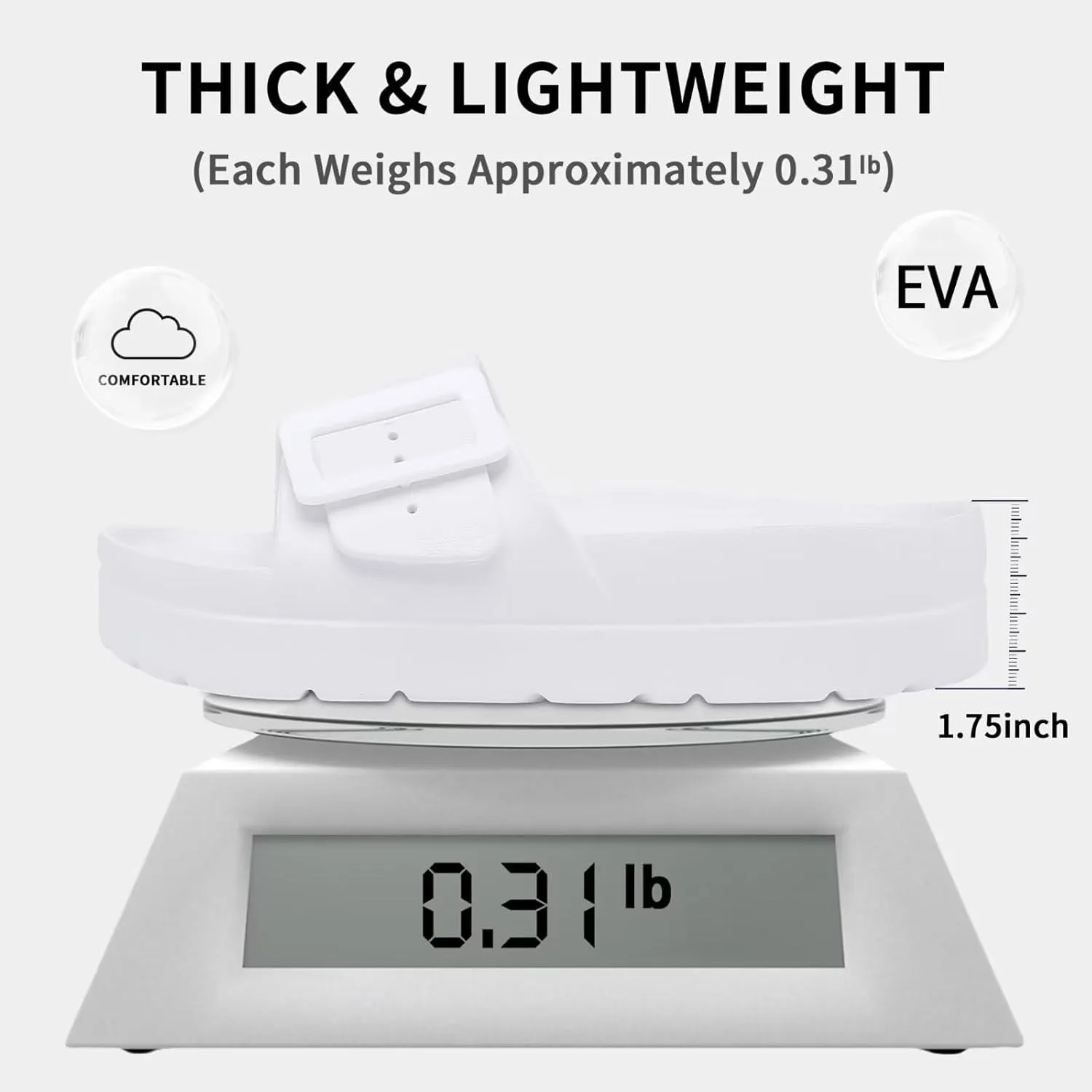 Women Platform Sandals with Arch Support, Adjustable Double Buckle Slide for Woman, Summer Vacation Sandal for Beach,Garden,Pool,Easy Street, Sandalias de Plataforma Para Mujer