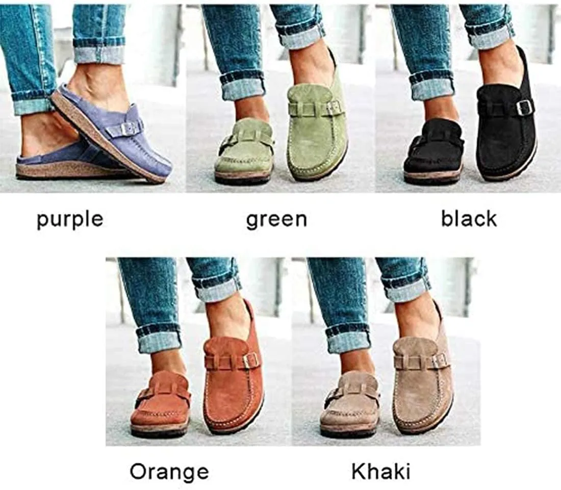 Women Slip On Loafer Flat Shoes Casual Comfy Clogs Suede Slip On Sandals Home Office Shoes Closed Toe Walking Slippers Men Boat Shoes,3 Black,42 (Green 39 EU)