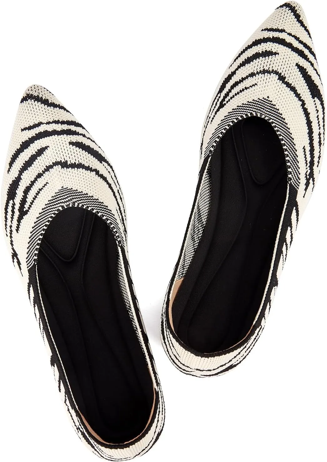 Women's Ballet Flat Shoes Knit Dress Shoes Pointed Toe Flats Comfort Slip on Walking Flats Foldable Soft Shoes