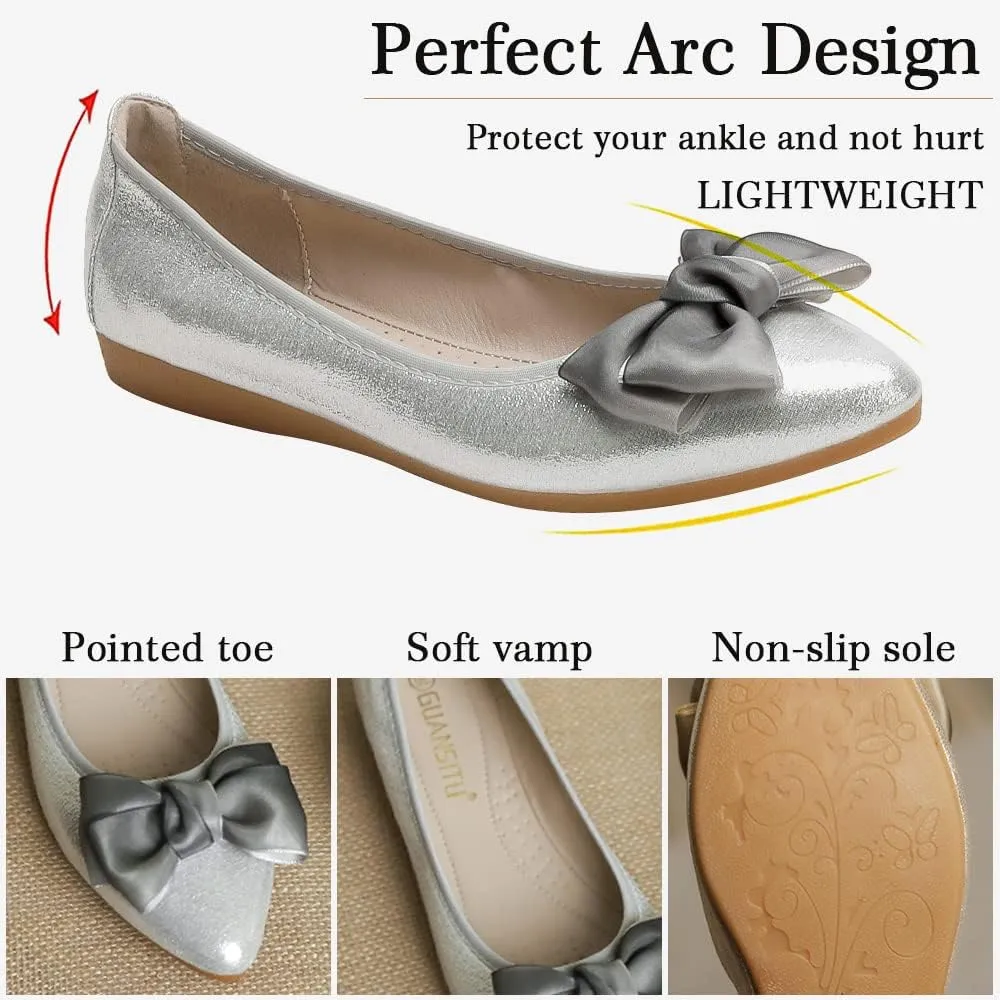 Women's Ballet Flats Foldable Casual Sparkly Rhinestone Wedding Comfort Slip on Walking Flat Shoes Ballerina Shoes
