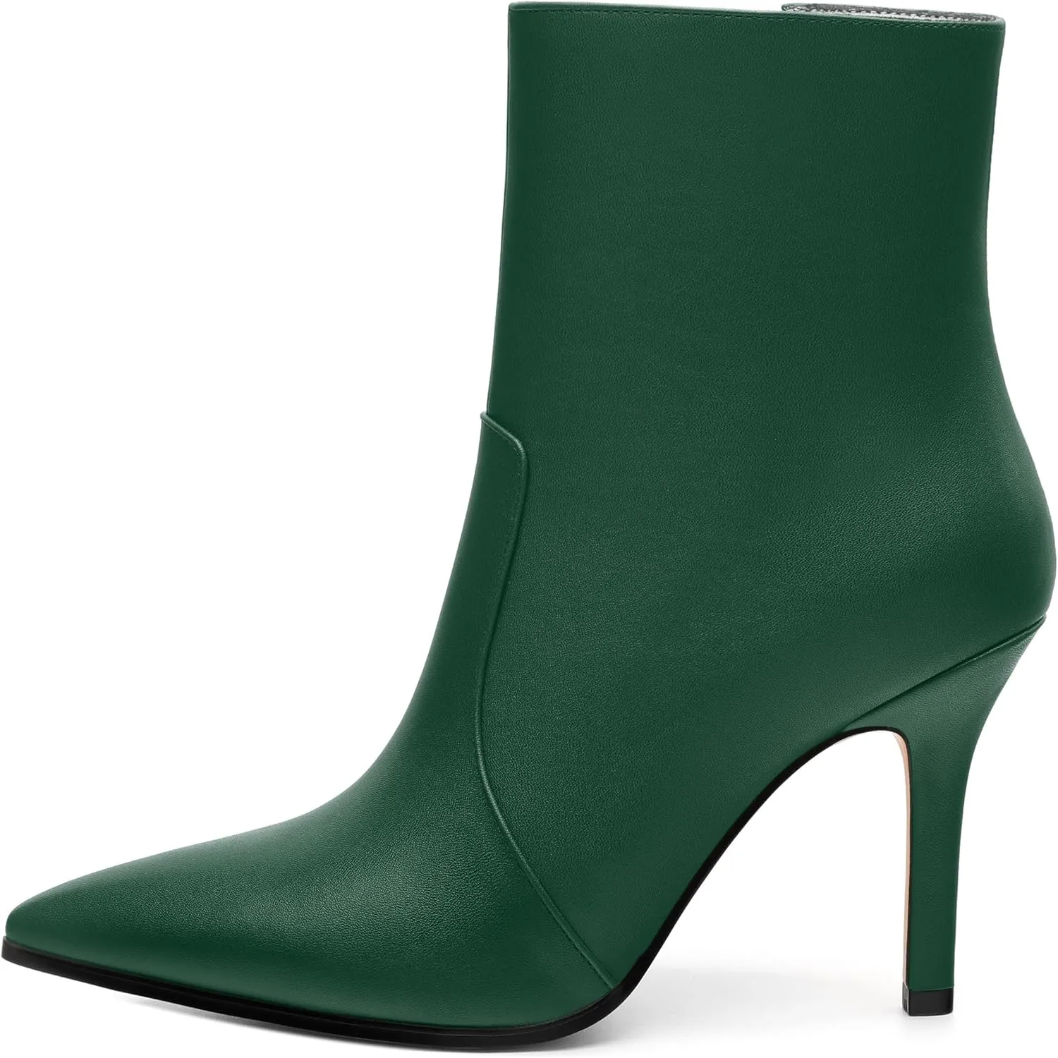 Womens Boots Ankle High Stiletto Heel Pointed Toe Side Zipper Solid Matte Bootie Ankle Fashion Short Bootites for Daily Office Party