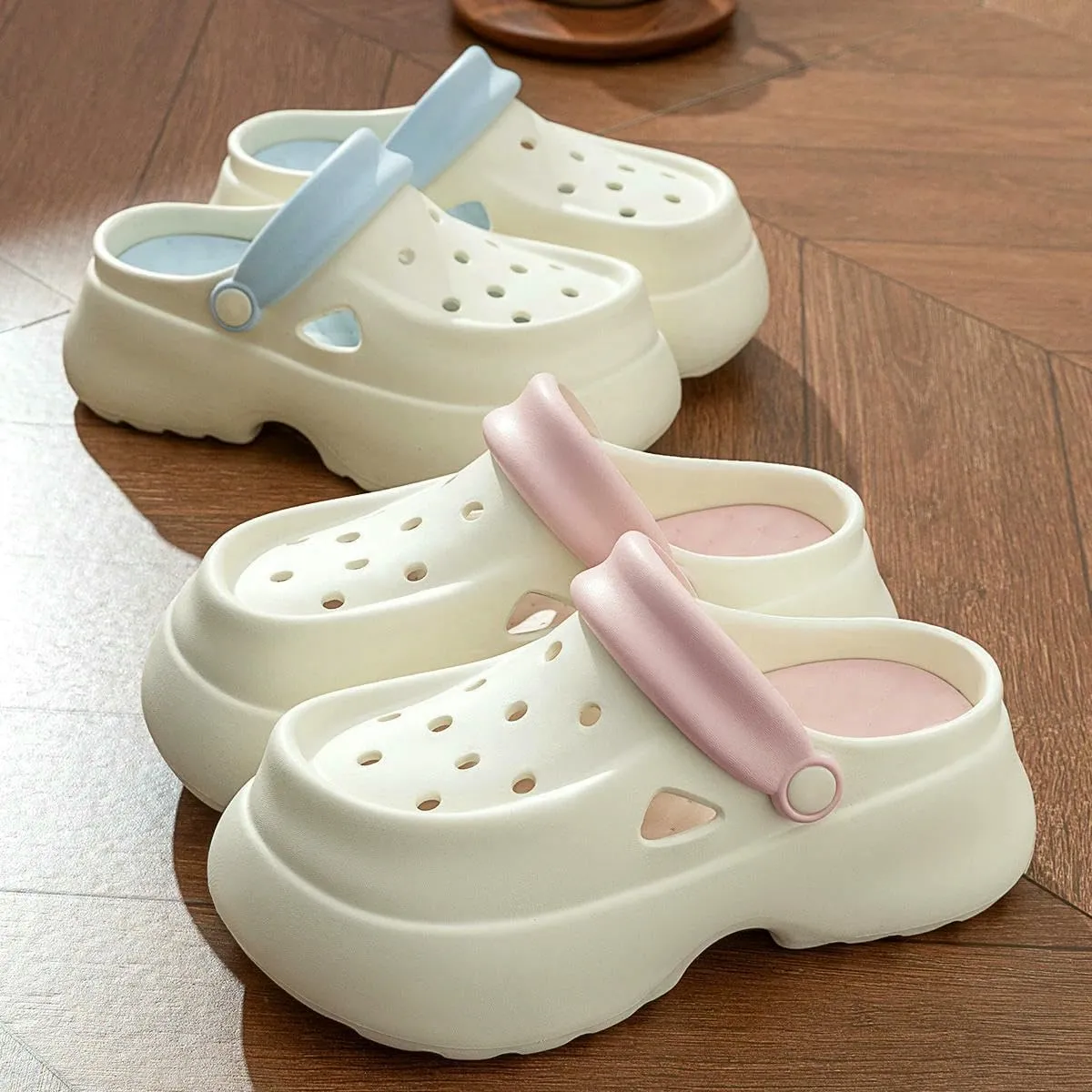 Women's Clogs Eva Women's Hole Shoes Thick-Soled Slippers Simple and Comfortable Outdoor Slippers