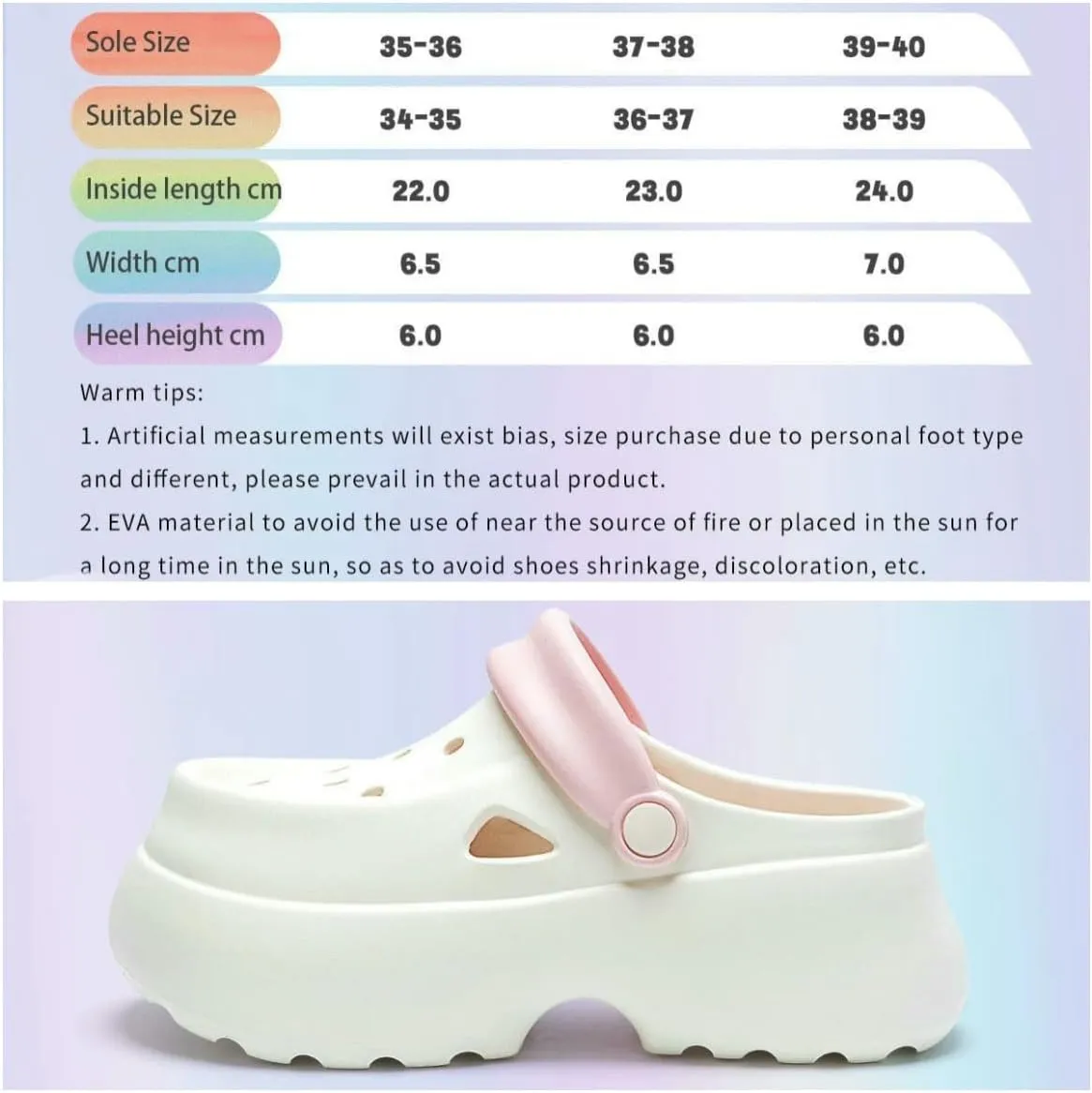 Women's Clogs Eva Women's Hole Shoes Thick-Soled Slippers Simple and Comfortable Outdoor Slippers
