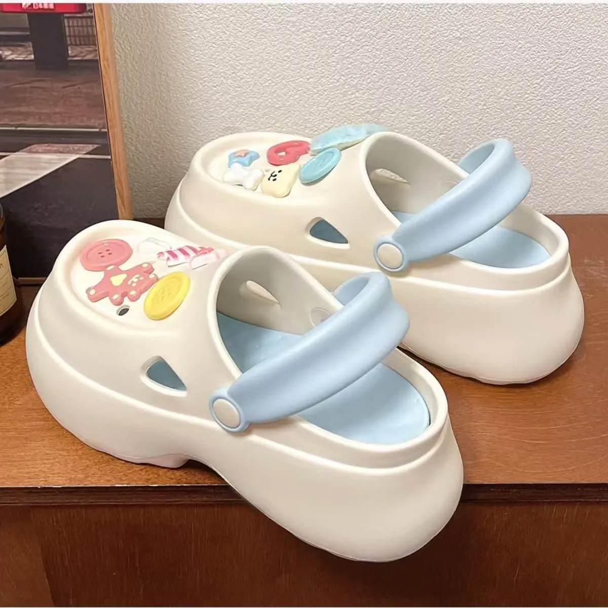 Women's Clogs Eva Women's Hole Shoes Thick-Soled Slippers Simple and Comfortable Outdoor Slippers