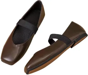 Women's Flat Mary Jane Shoes Ankle Strap Round Toe Chinese Style Ballet Flats Casual Walking Shoes