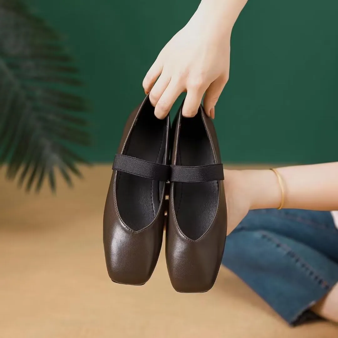 Women's Flat Mary Jane Shoes Ankle Strap Round Toe Chinese Style Ballet Flats Casual Walking Shoes