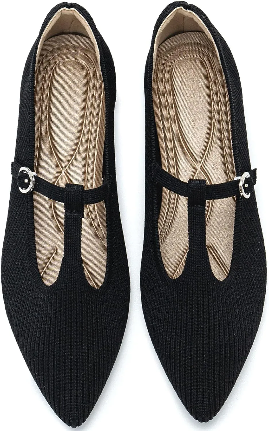 Women's Flats Shoes Comfortable Slip On Shoes Classic Dressy Pointed Toe Bow Knit Ballet Flat