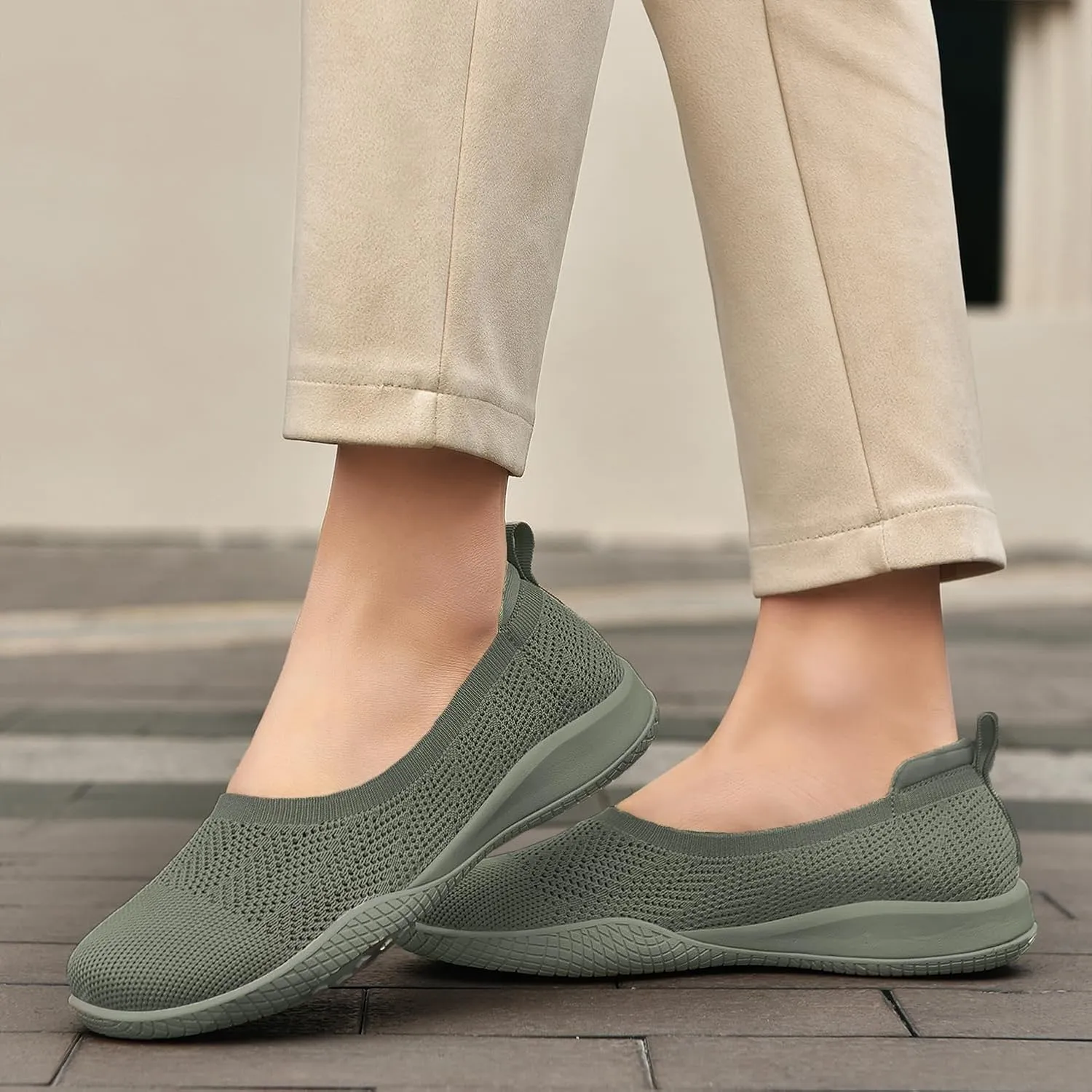 Women's Flats Slip On Go Walk Shoes for Women Comfortable Walking Sneakers Knit Low Wedge Dressy Ballet Shoes Zapatos para Mujer