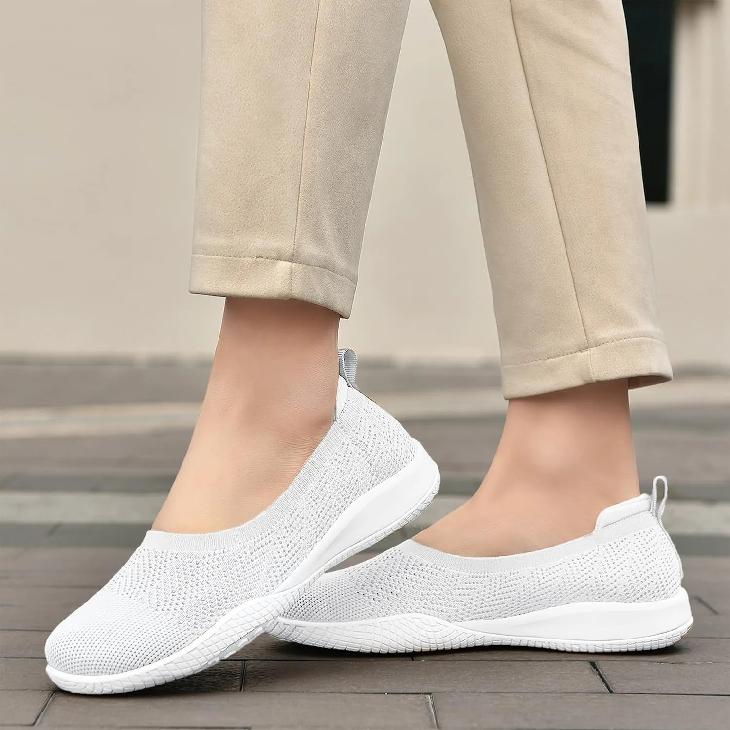 Women's Flats Slip On Go Walk Shoes for Women Comfortable Walking Sneakers Knit Low Wedge Dressy Ballet Shoes Zapatos para Mujer