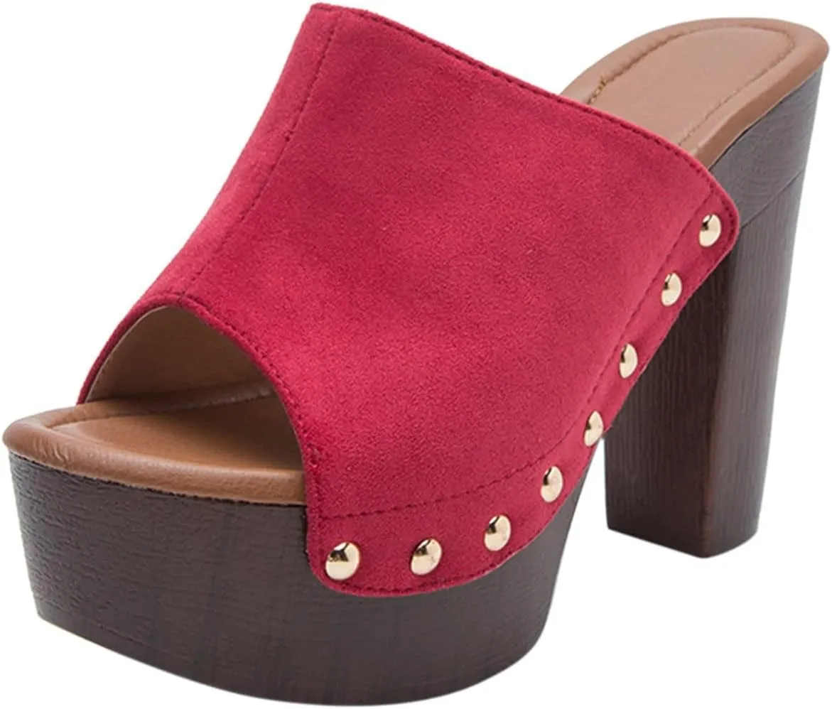 Women's High Heel Sandals Open Toe Casual Summer Beach Slip On Fashion Footwear Heel Sandals for Women Casual