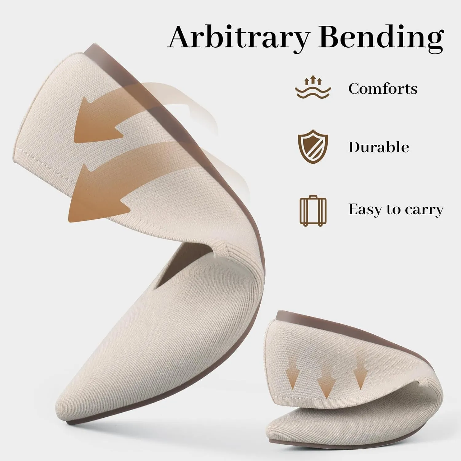 Womens Pointed Toe Flats Knit Dress Washable Flats Slip On Ballet Shoes Women Comfort Office Low Wedge