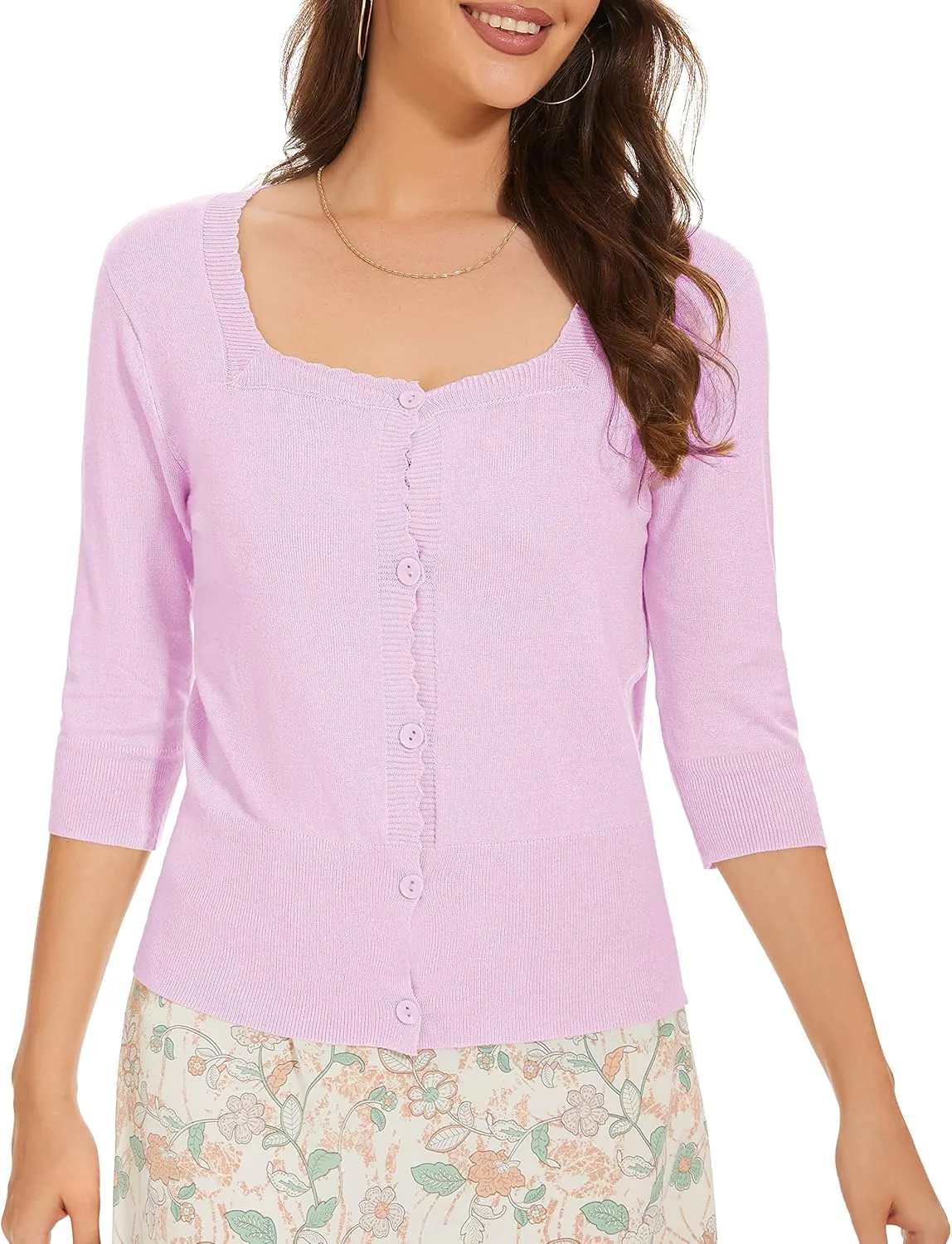 Women's Short Sleeve Cropped Cardigan Button Down Sweater Lightweight Knit Shrugs
