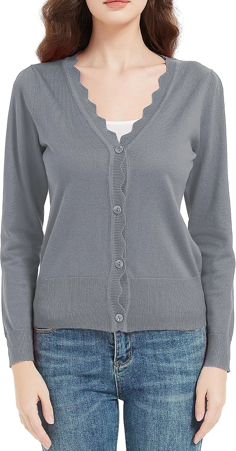 Women's Short Sleeve Cropped Cardigan Button Down Sweater Lightweight Knit Shrugs