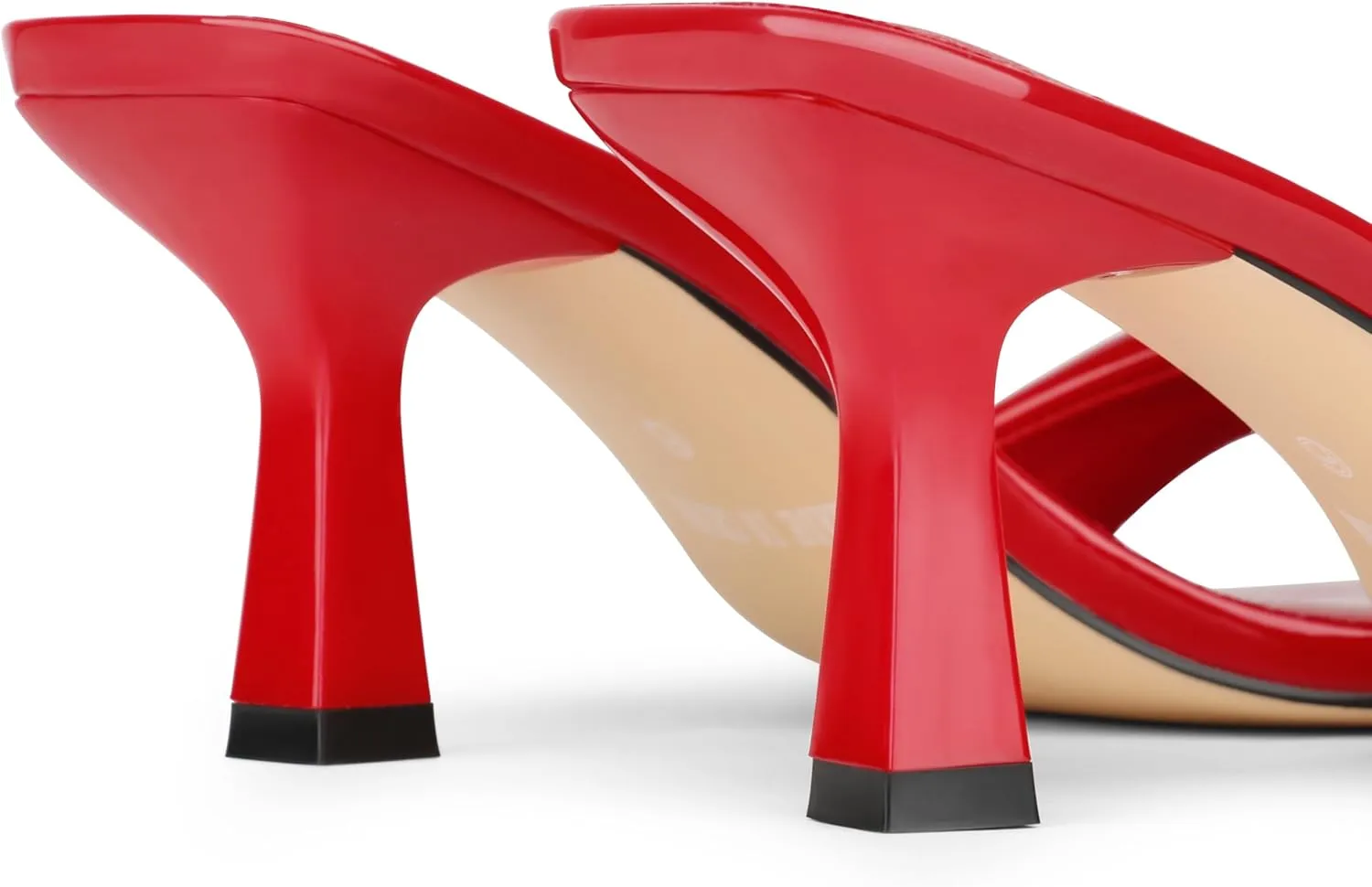 Women's Simple Mid-Heel Sandals One-Band Backless Stiletto Soft-Soled Heels for Party Dinner